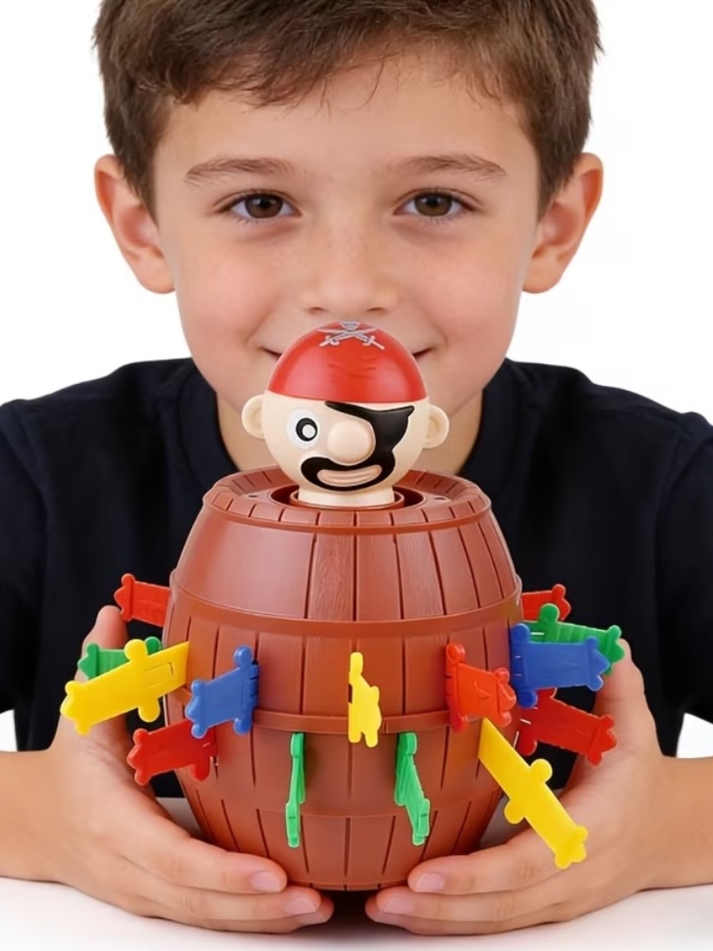NEW IN BOX Kid’s Toy Pirate Pop-Up Barrel Game - Brown & Multicolor Knives $25
